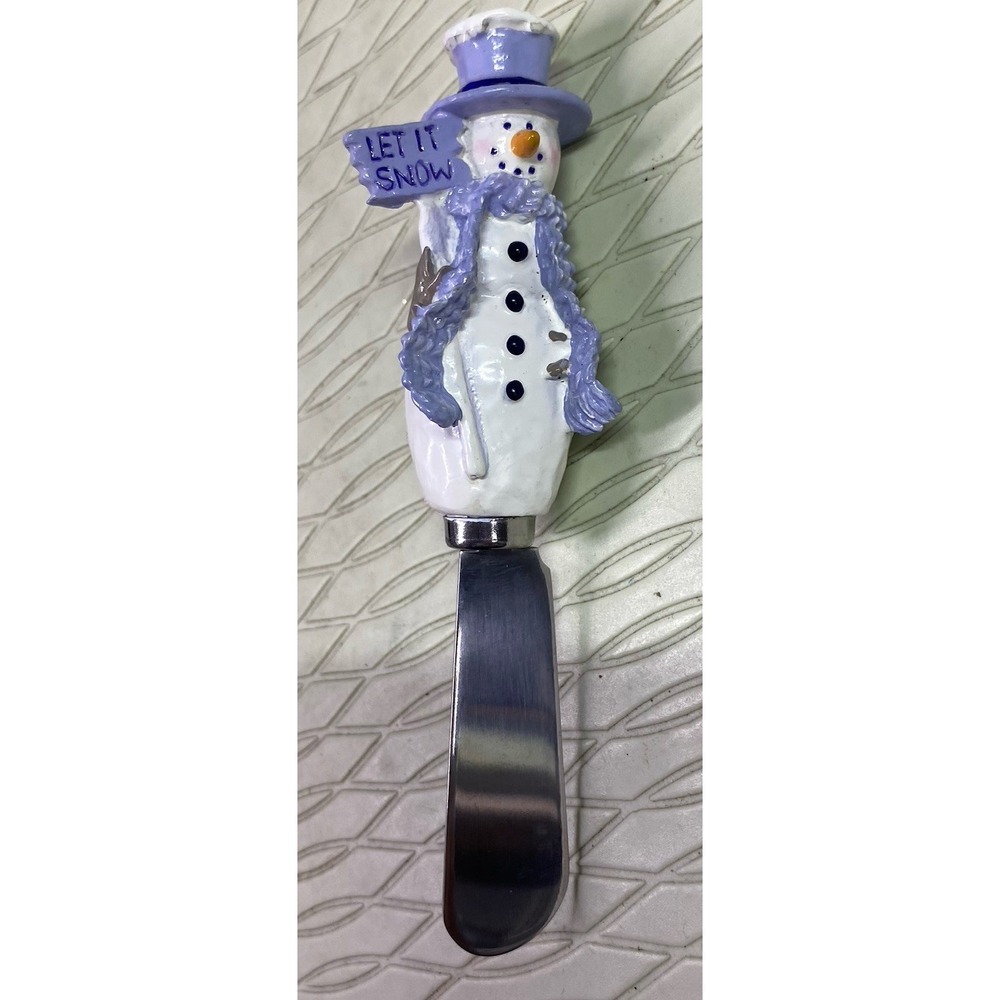 Sonoma Life + Style Snowman Dip Bowl W/snowman Spreader Blue& White 2.5x4.5" EUC - Picture 8 of 8